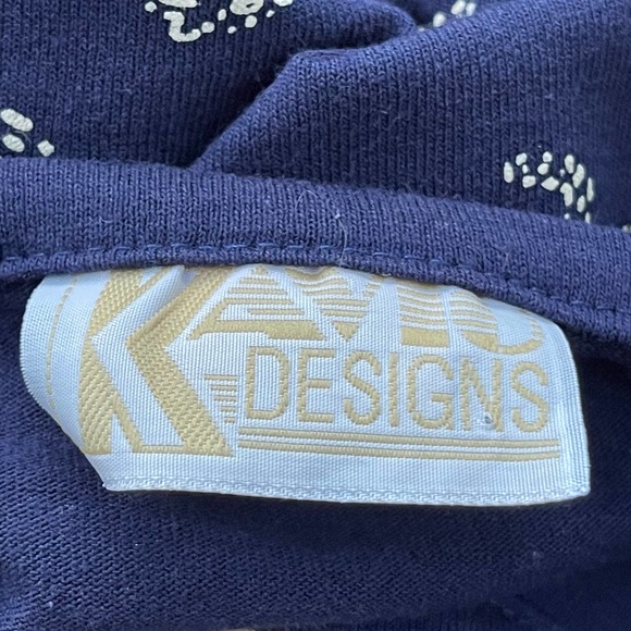 Vintage 90s Blue Leopard Cheetah Tee Shirt Cotton Kavio Designs Size M L - Picture 4 of 9